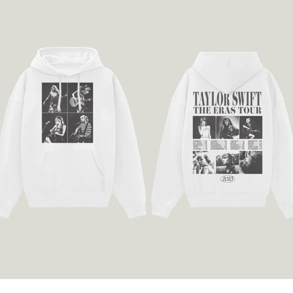 Taylor Swift The Eras Tour White Tour Graphic Hoodie